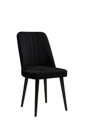 Hanah Home Juego de Sillas Vega - 4 Piezas, Negro, MDF 18mm, 46x92x45cm